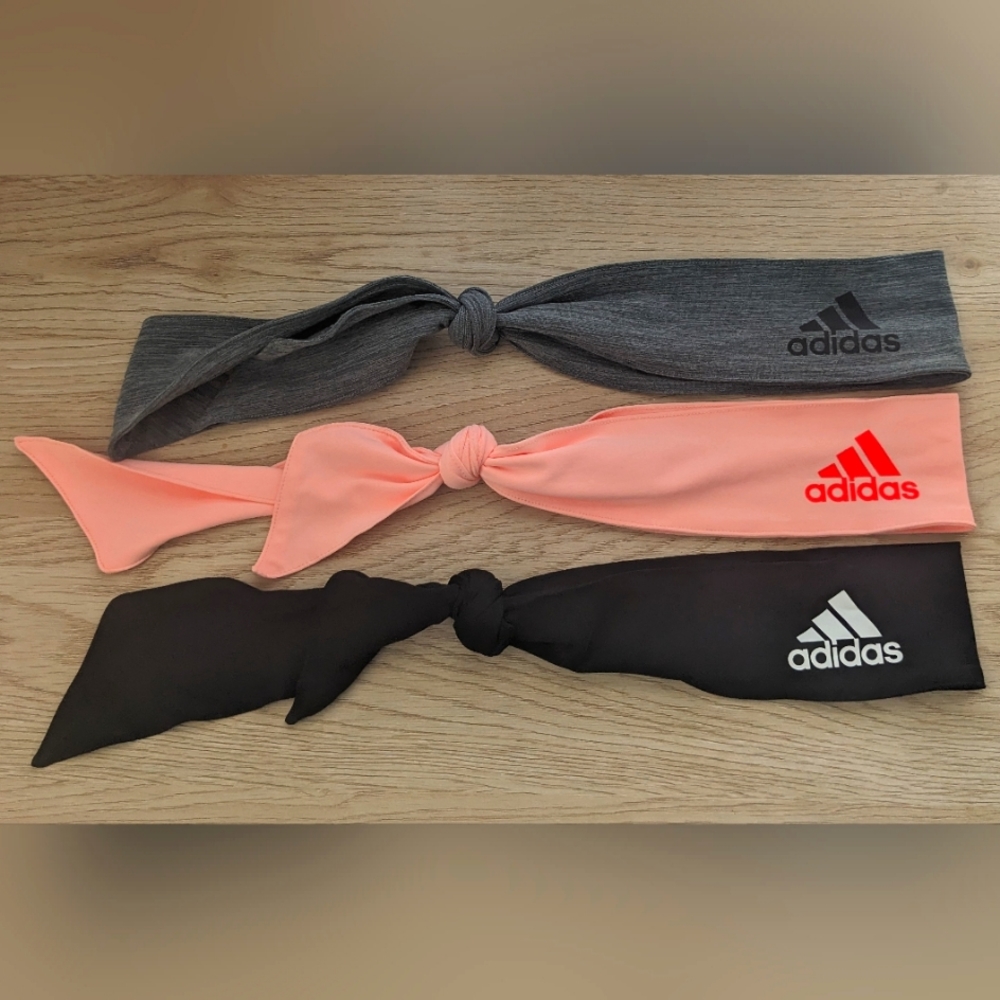 Adidas Tie Headbands (set of 3)